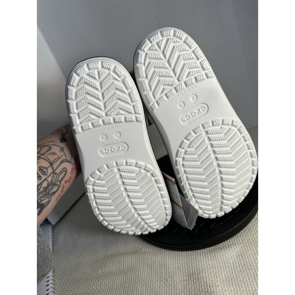 Crocs Bayaband Clog Mens 7 Women 9 White Slip On Sandals Classic Authentic NWT‎